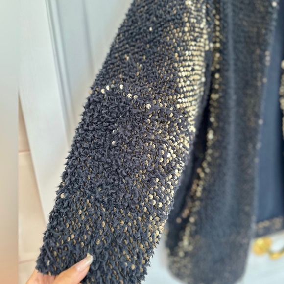 H&M Black Sequin Open-Front Cardigan, Size 34, Brand New - Picture 8 of 13